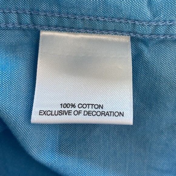 Daniel Cremieux Classics Blue Button Up Shirt Short Sleeve Cotton Chest Pocket - Picture 9 of 16